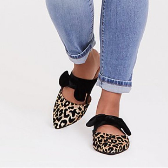 torrid Shoes - Leopard Glitter Bow Strap Slip-On Mule